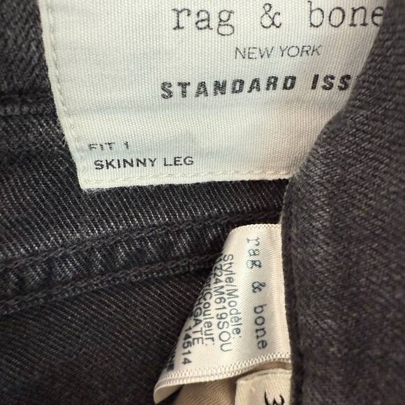 rag & bone Men's Charcoal Skinny Jeans - Picture 4 of 14